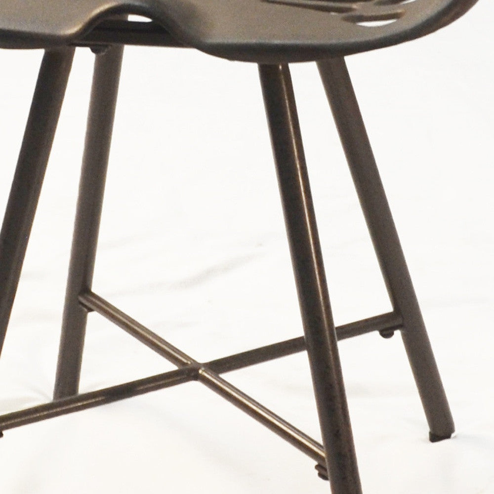 18" Copper Iron Backless Bar Chair-2