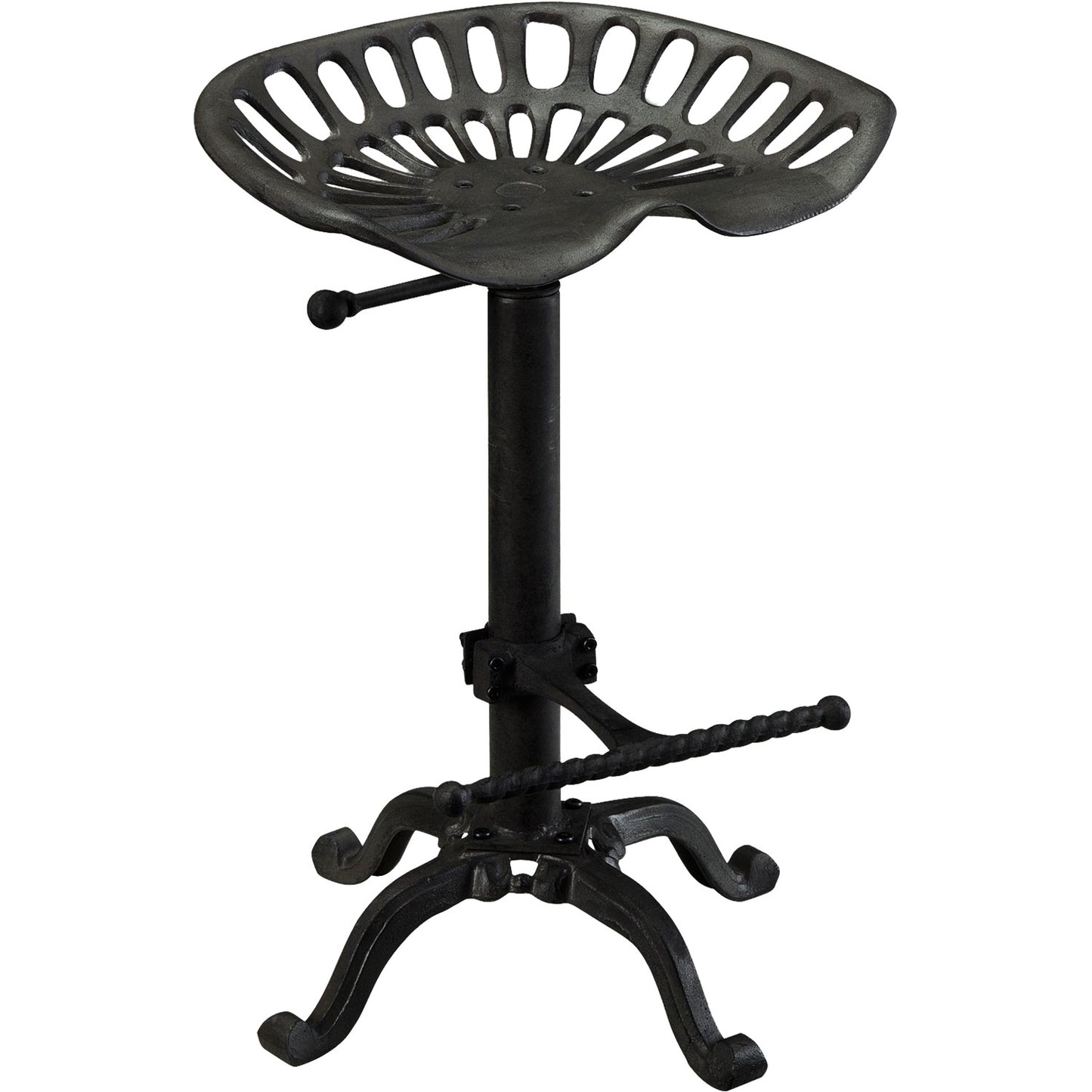 23" Black Iron Backless Adjustable Height Bar Chair-0