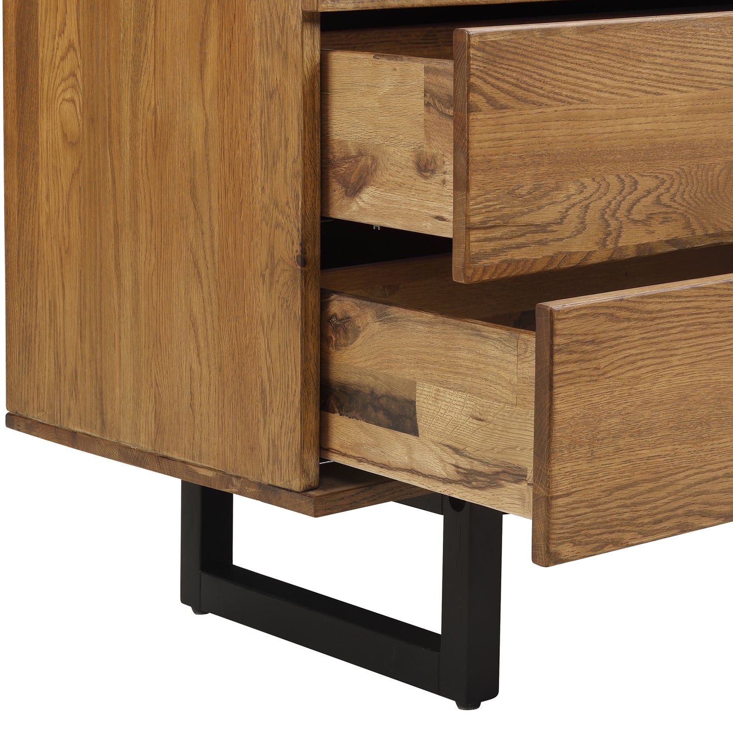 59" Brown Solid Wood Four Drawer Double Dresser-4