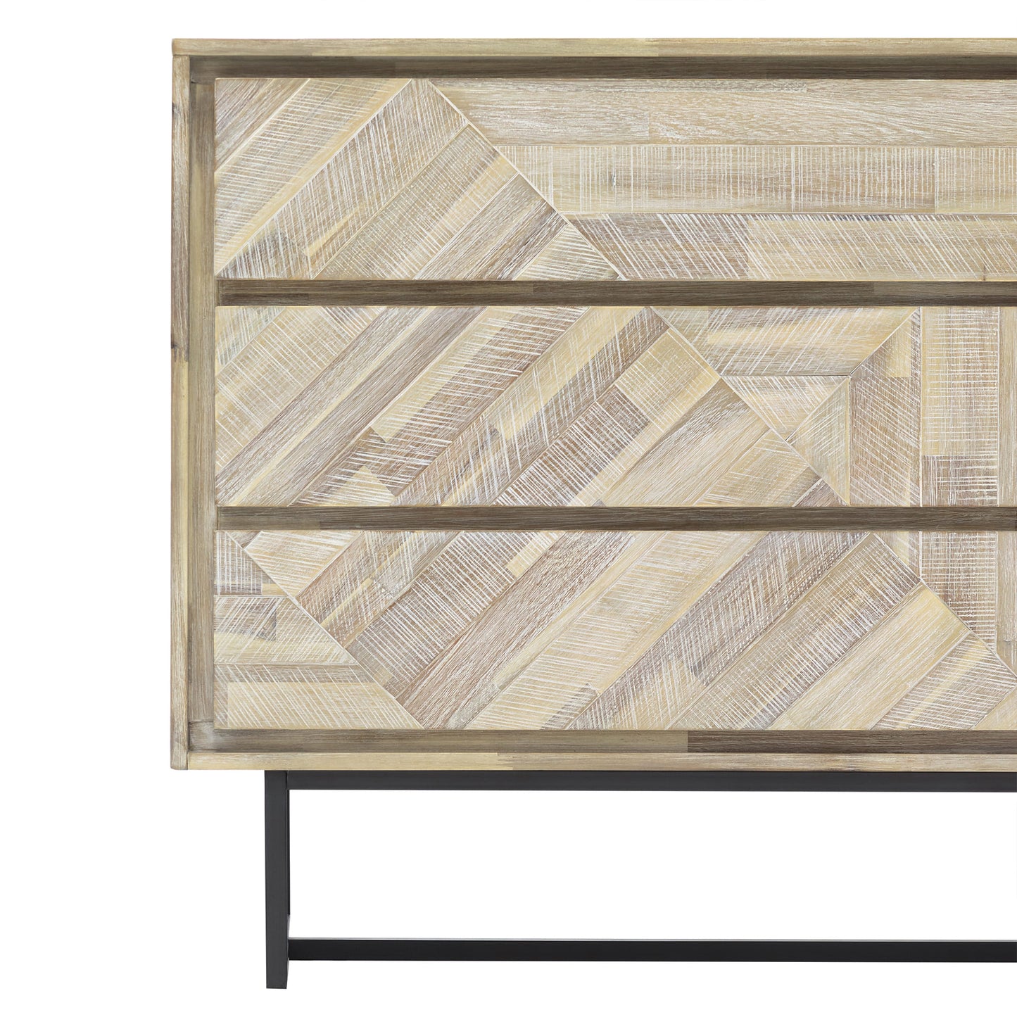 61" Natural Solid Wood Six Drawer Double Dresser-4