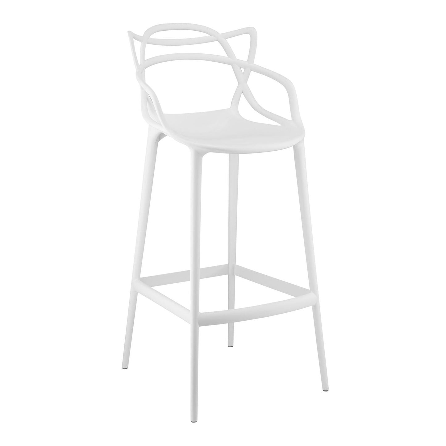 31" White Heavy Duty Plastic Bar Height Bar Chair-1