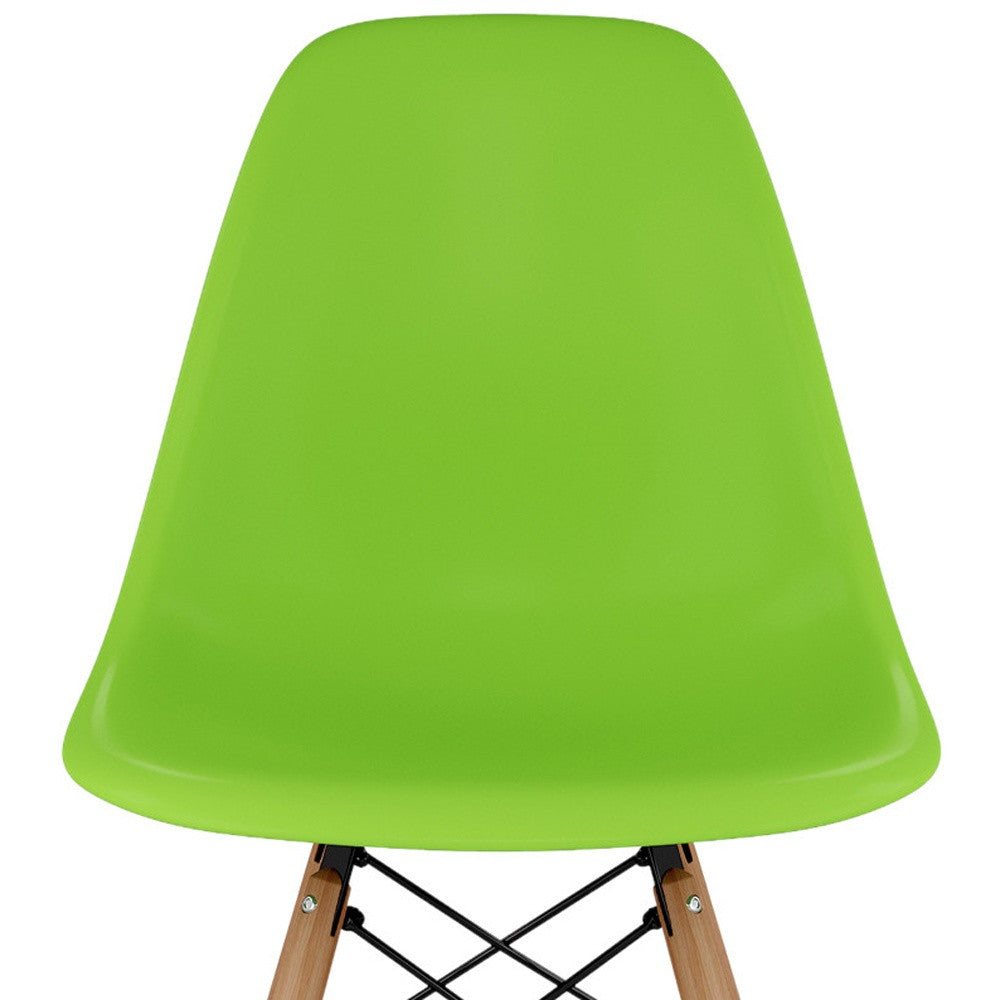 28" Green And Brown Heavy Duty Plastic And Solid Wood Counter Height Bar Chair-5