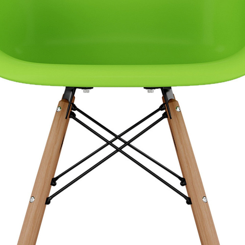 28" Green And Brown Heavy Duty Plastic And Solid Wood Low Back Counter Height Bar Chair-5
