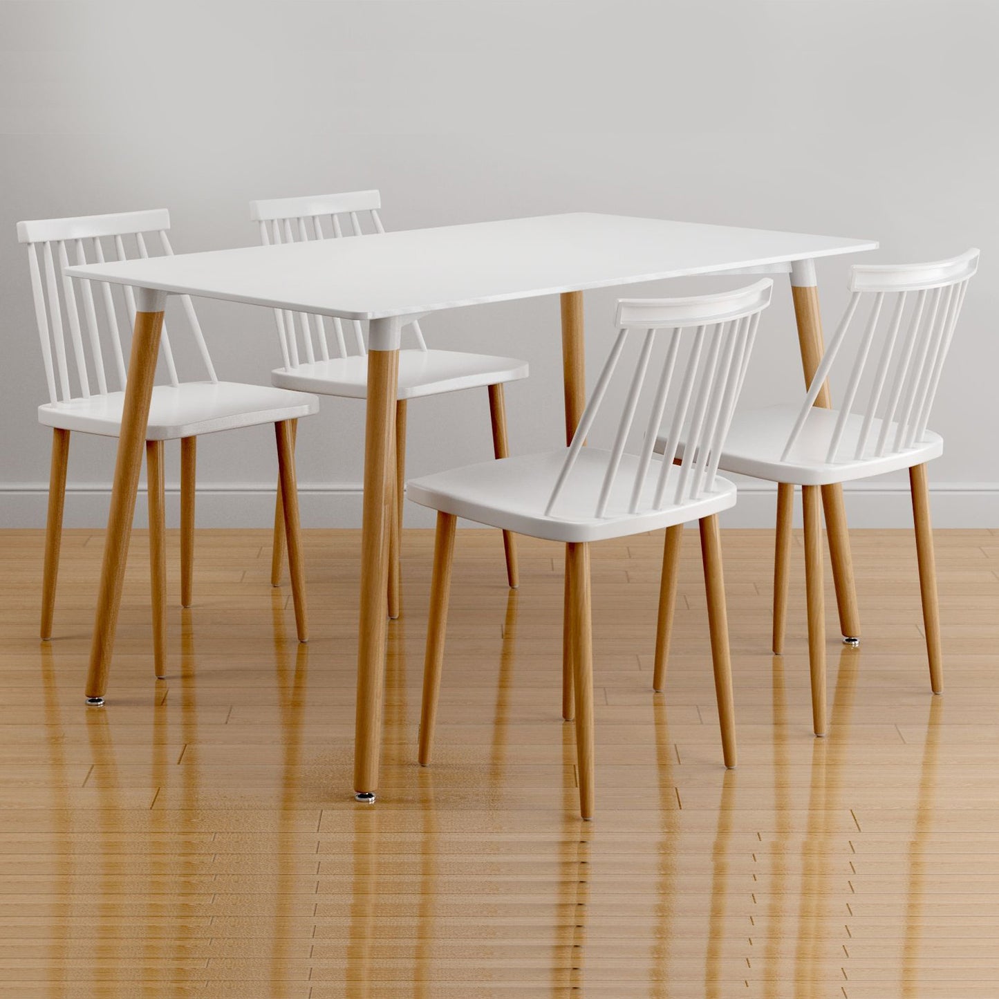 30" White And Natural Solid Wood Dining Table-4