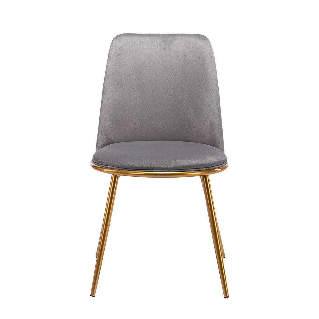 Gray And Gold Upholstered Velvet Dining Side Chair-1