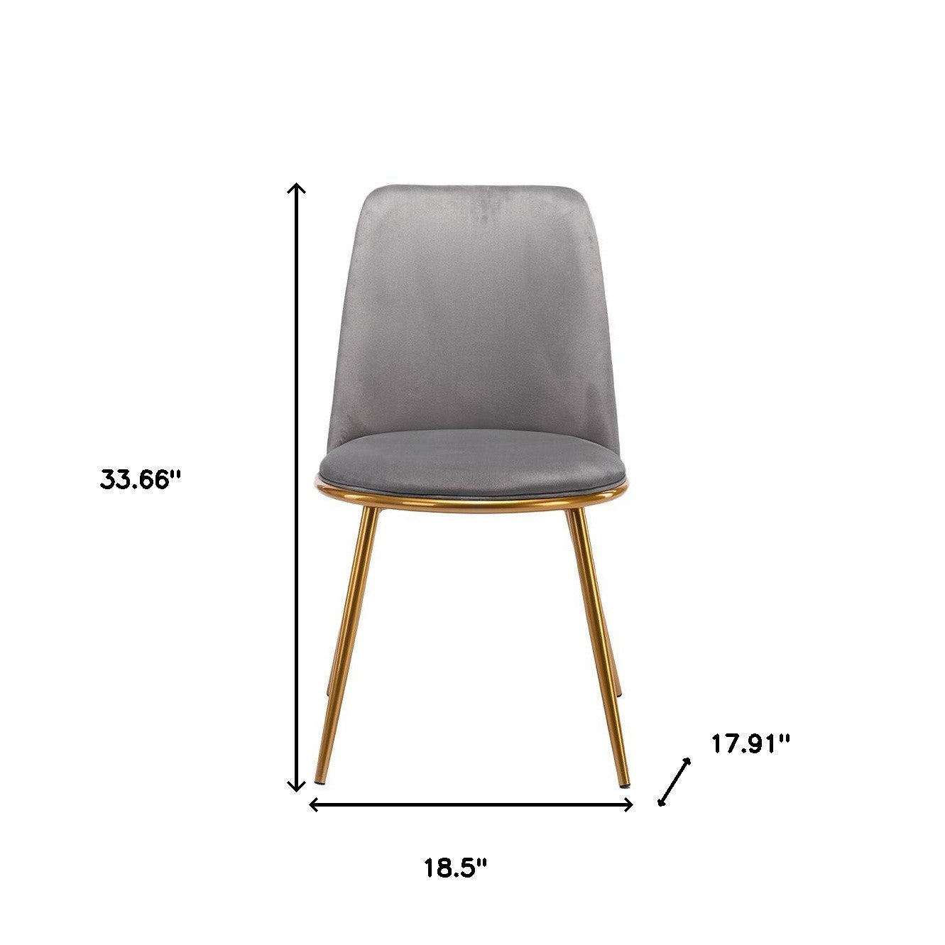 Gray And Gold Upholstered Velvet Dining Side Chair-4