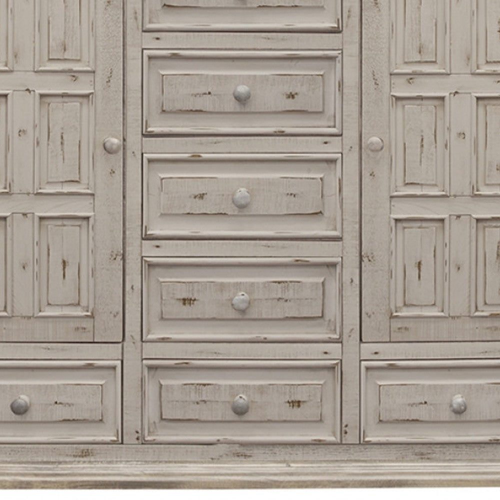 64" White Solid Wood Seven Drawer Gentlemans Chest-4