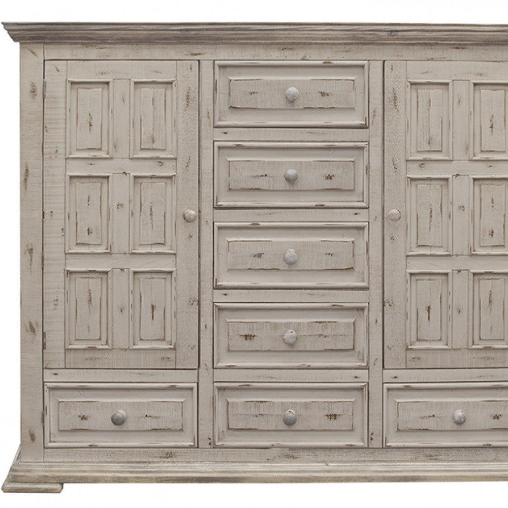 64" White Solid Wood Seven Drawer Gentlemans Chest-3
