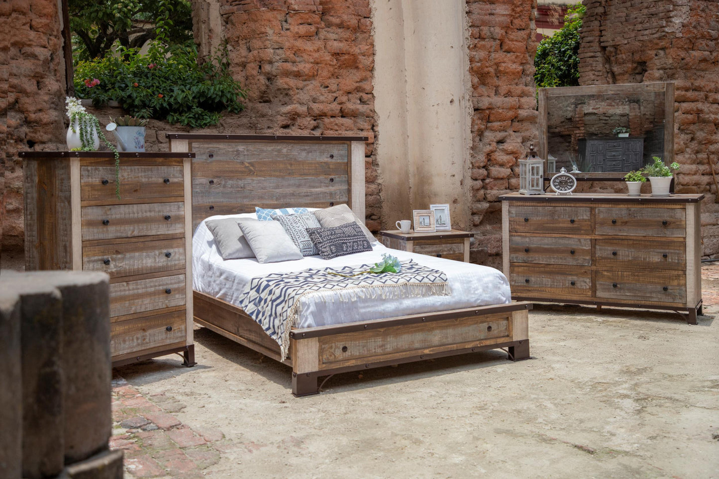 36" Brown Solid Wood Five Drawer Chest-3