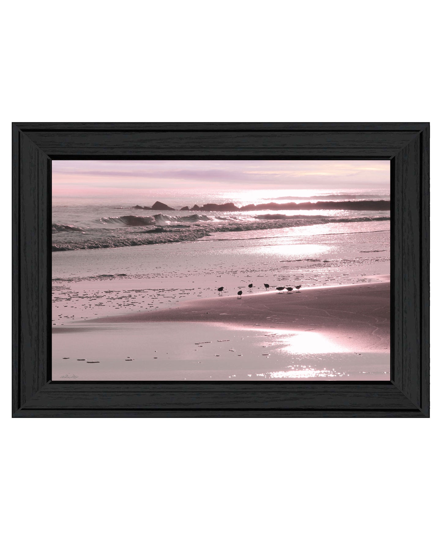 Breakfast On The Beach Black Framed Print Wall Art-2