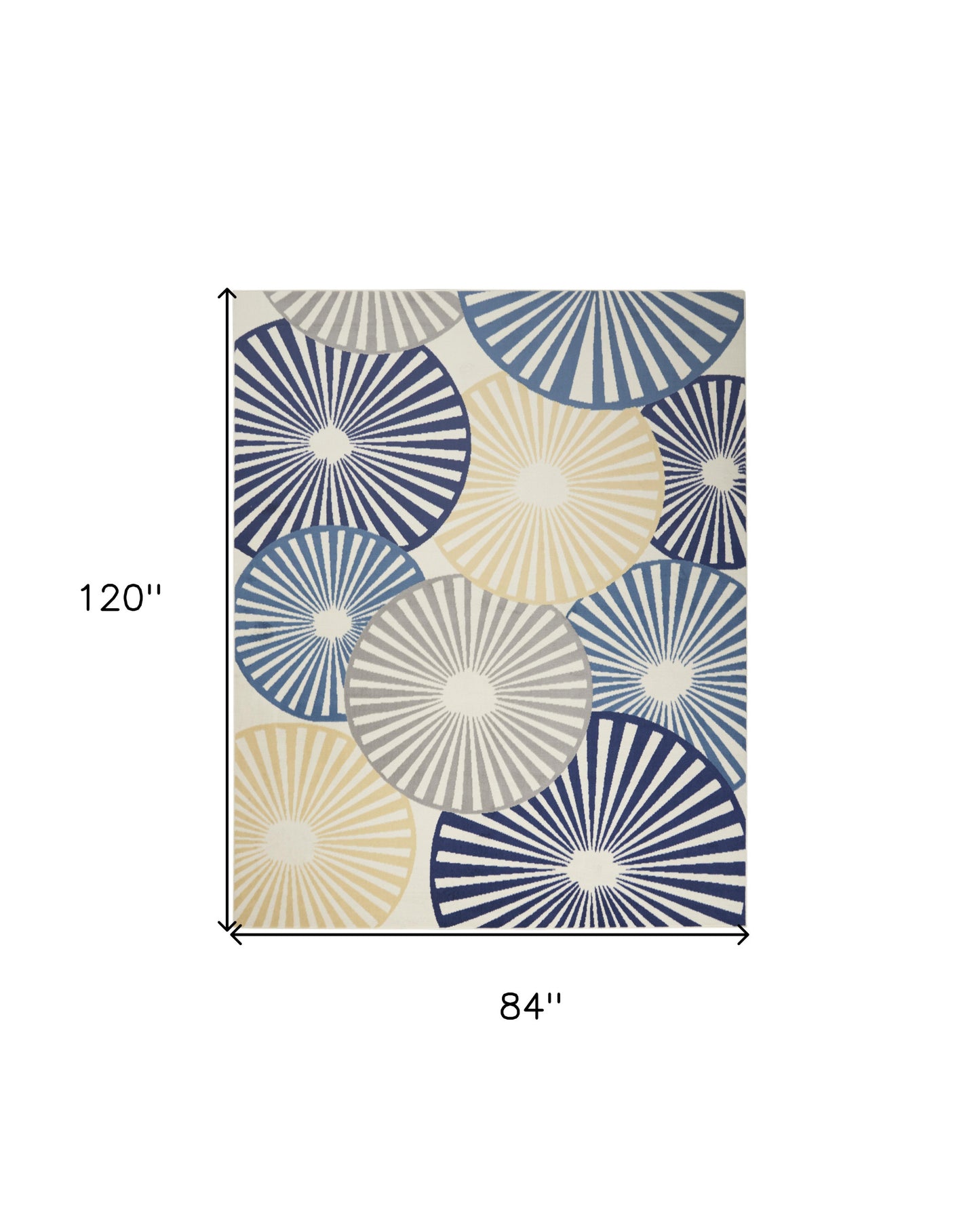 7' X 10' Beige and Blue Geometric Power Loom Area Rug-3