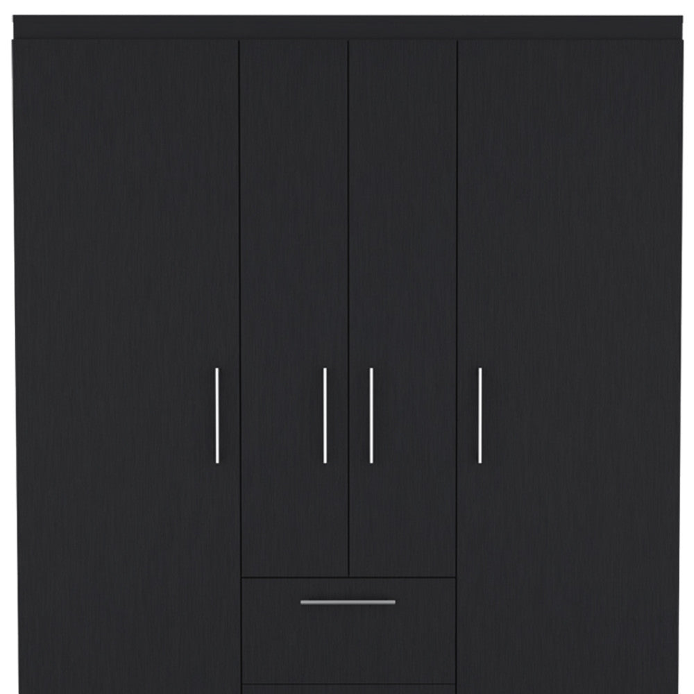 59" Black Two Drawer Combo Dresser-4