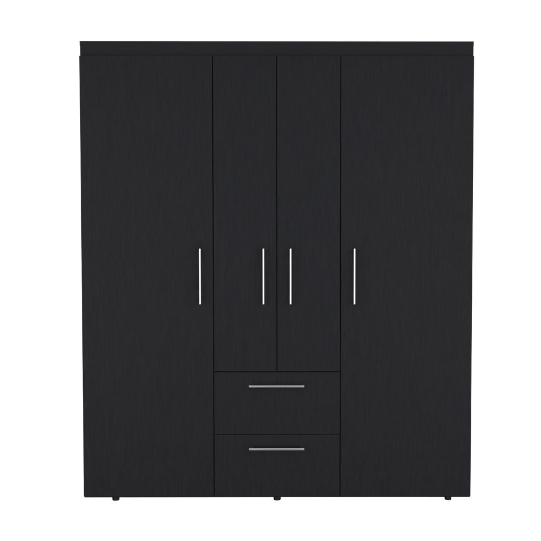 59" Black Two Drawer Combo Dresser-0