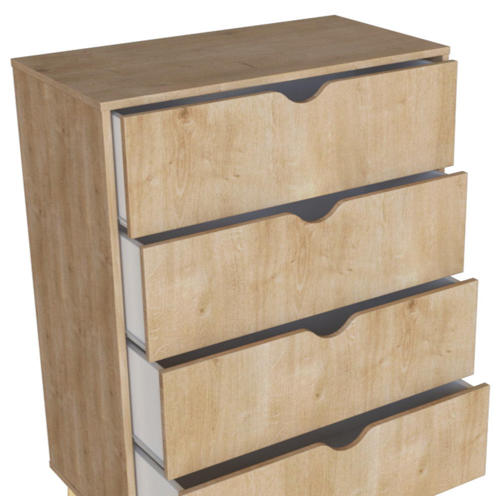 30" Natural Wood Four Drawer Dresser-4