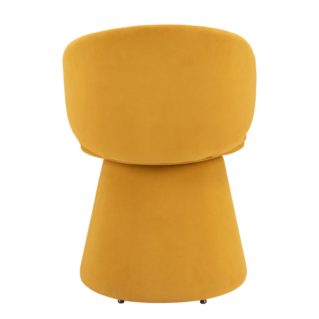 Orange Upholstered Velvet Swivel Dining Side Chair-5
