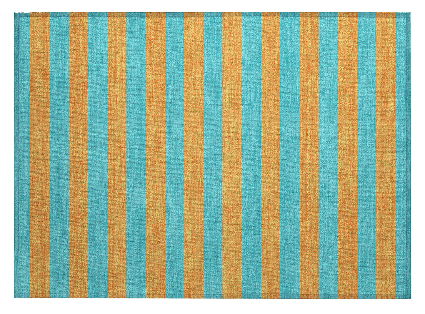 2' X 3' Aqua Striped Washable Non Skid Indoor Outdoor Area Rug-1