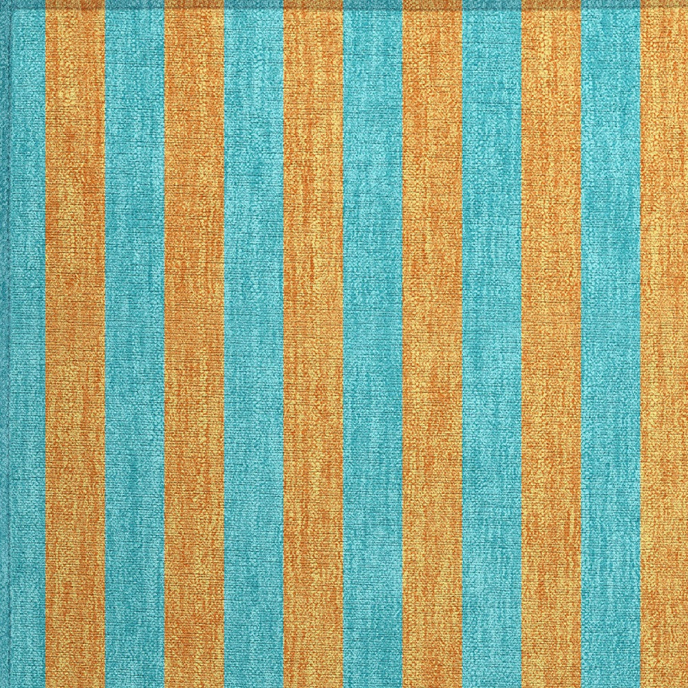 2' X 3' Aqua Striped Washable Non Skid Indoor Outdoor Area Rug-5