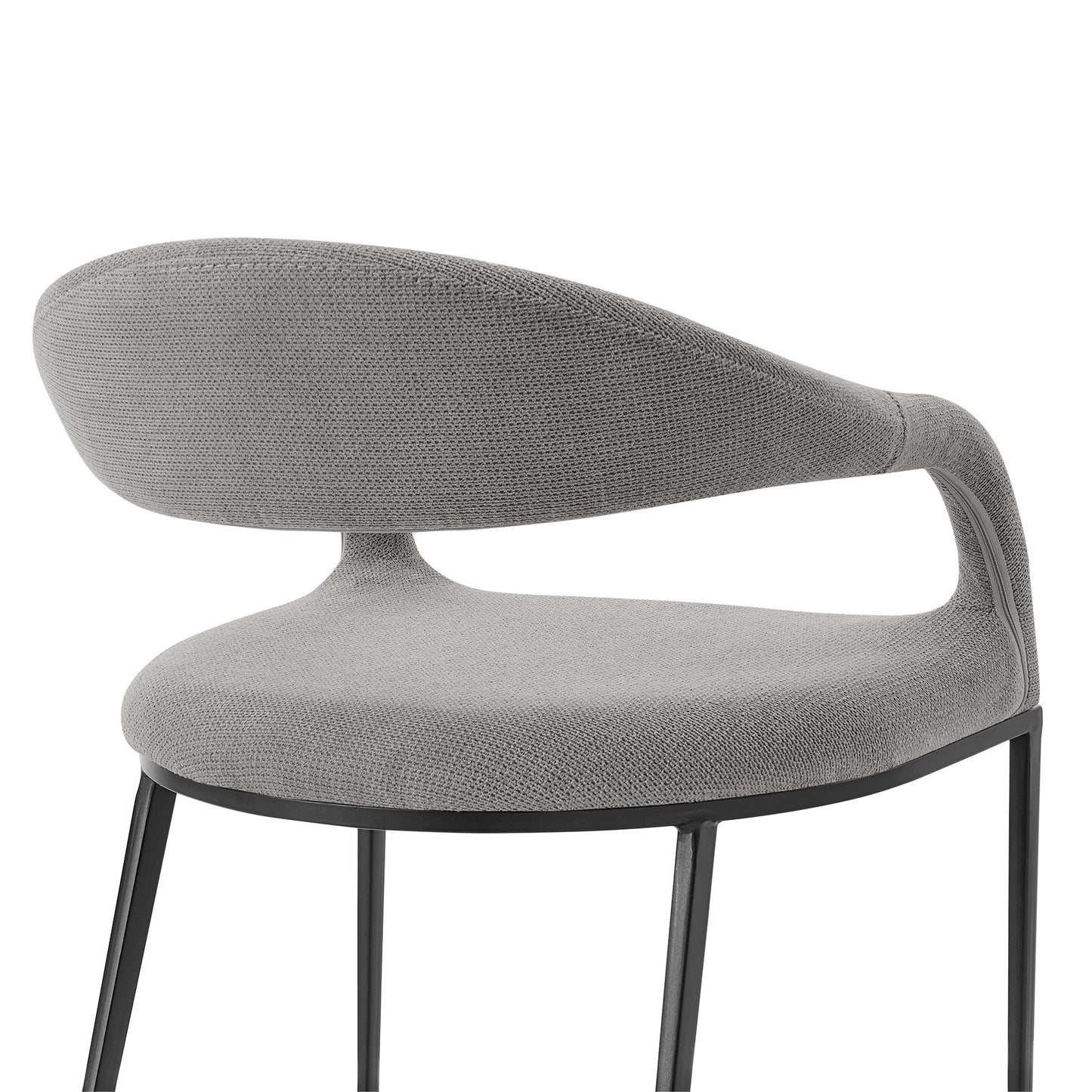 Set of Two Gray And Black Upholstered Polyester Open Back Dining Arm Chairs-8