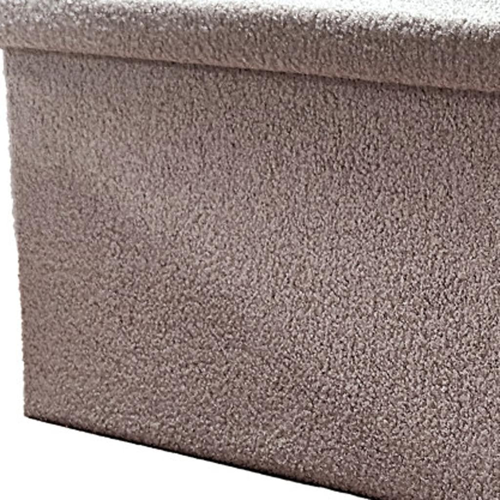 30" Taupe Boucle Storage Ottoman-4