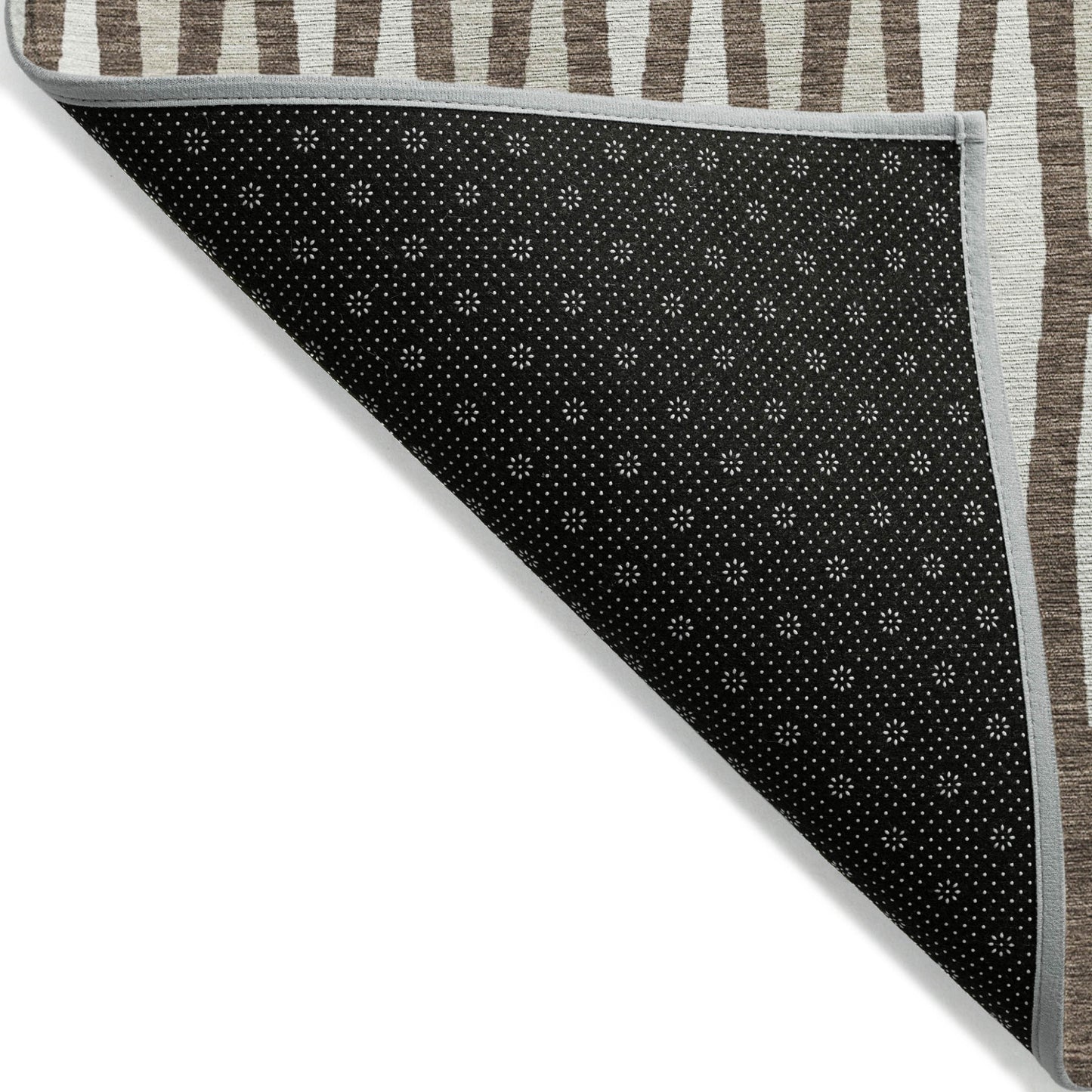 5' X 8' Brown And Ivory Geometric Washable Indoor Outdoor Area Rug-3