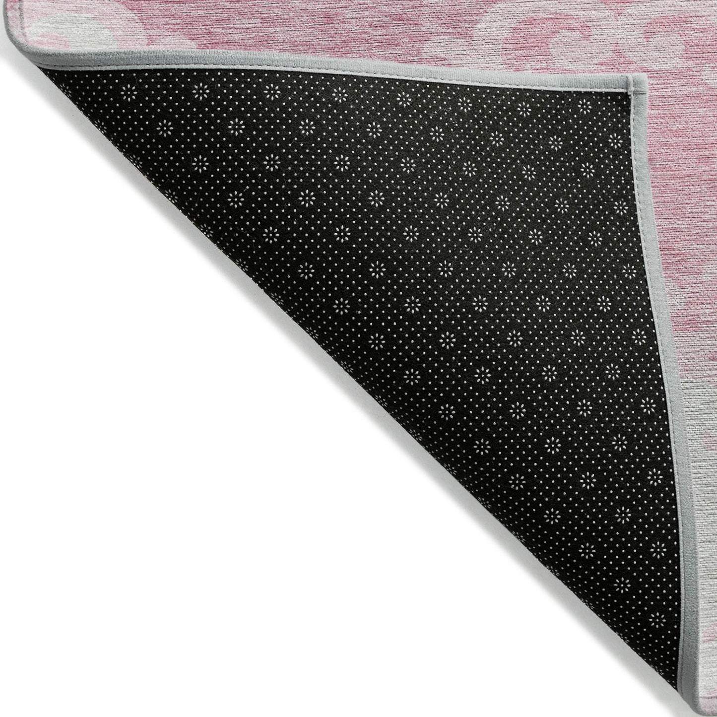 3' X 5' Pink And Gray Trellis Washable Indoor Outdoor Area Rug-3