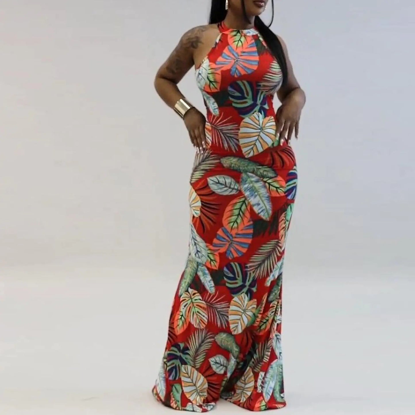 70's Style Boho Dress with Back Detail - Size S-3XL