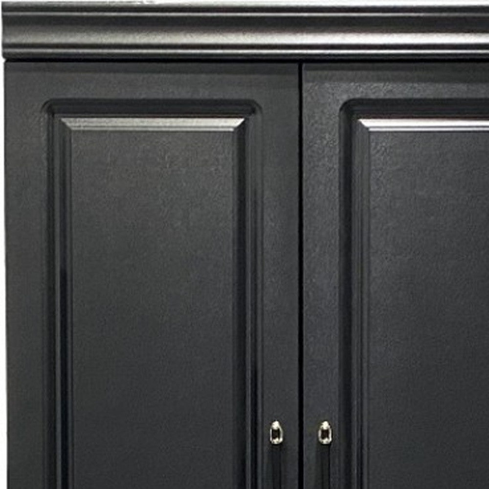 71" Black Wood Two Door Two Drawer Combo Dresser-4