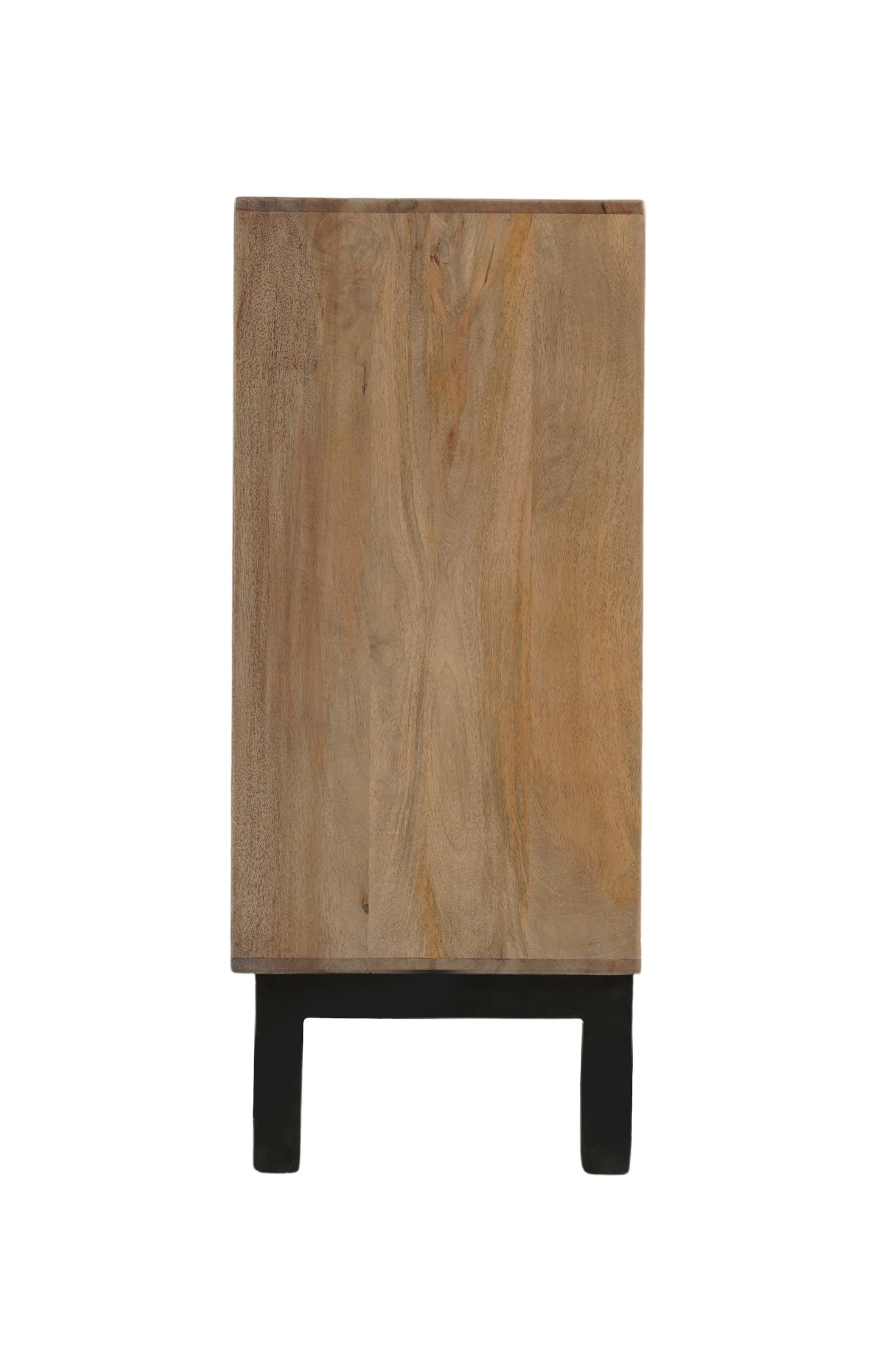 80" Brown Solid Wood Carved Geometric Sideboard with Four Doors-4