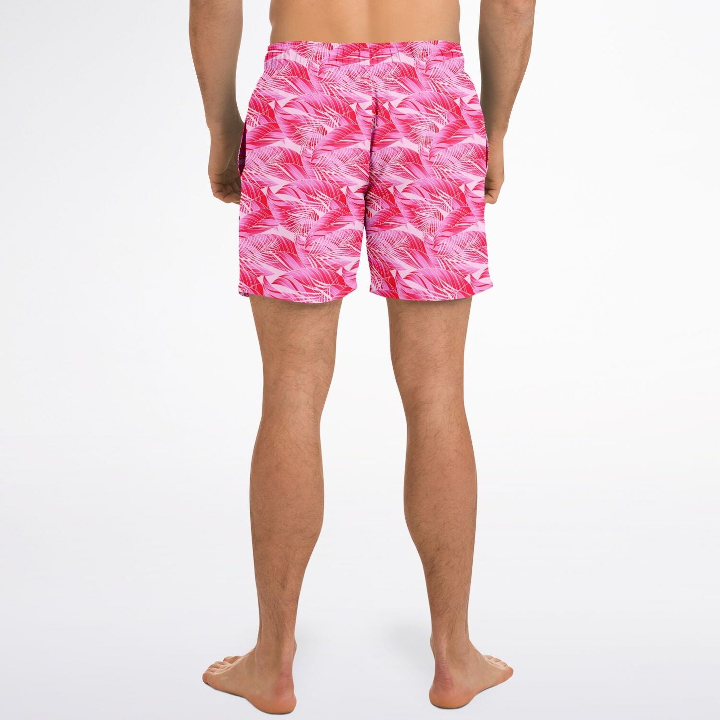Rad Palm Tropic Pink Men's Swim Trunks