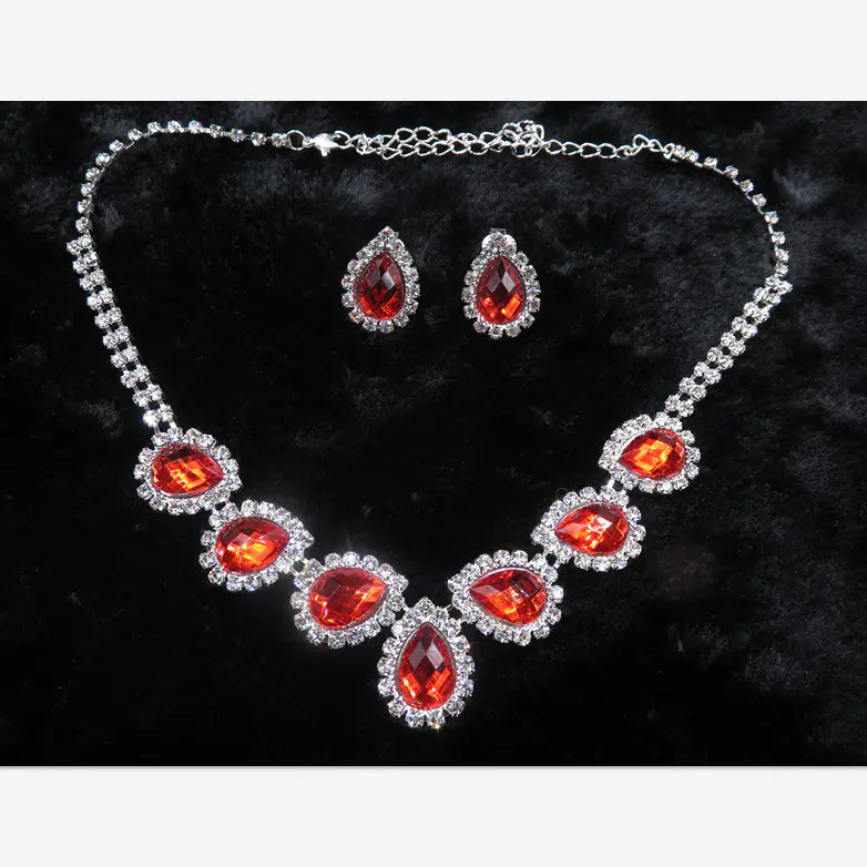 Classic Bridal Jewelry Set with Necklace and Earrings