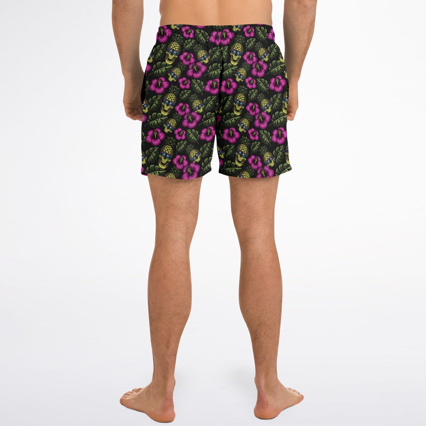 Rad Palm Pineapple Head Men's Swim Trunks
