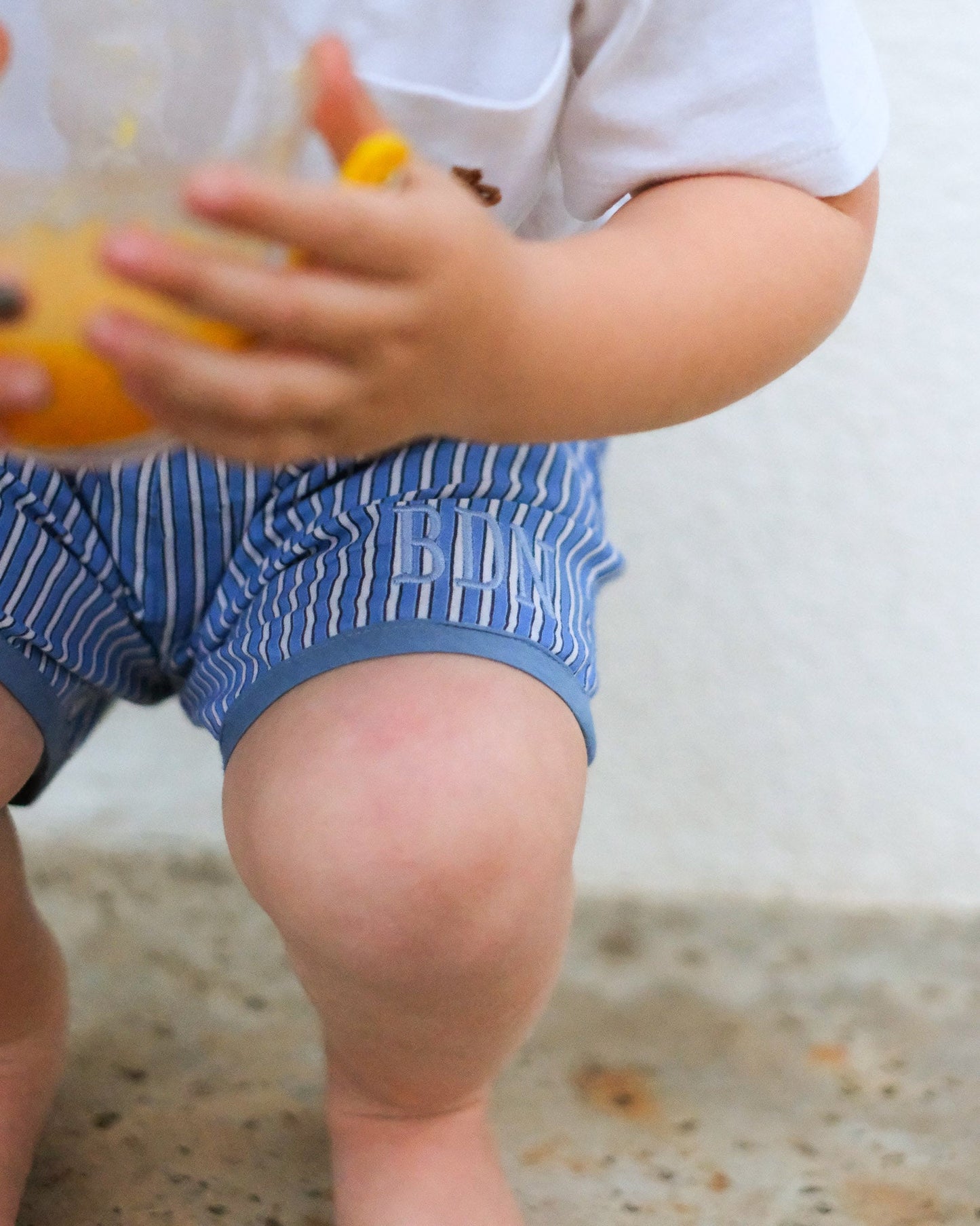 Blue Striped Tucker Shorts-FINAL SALE