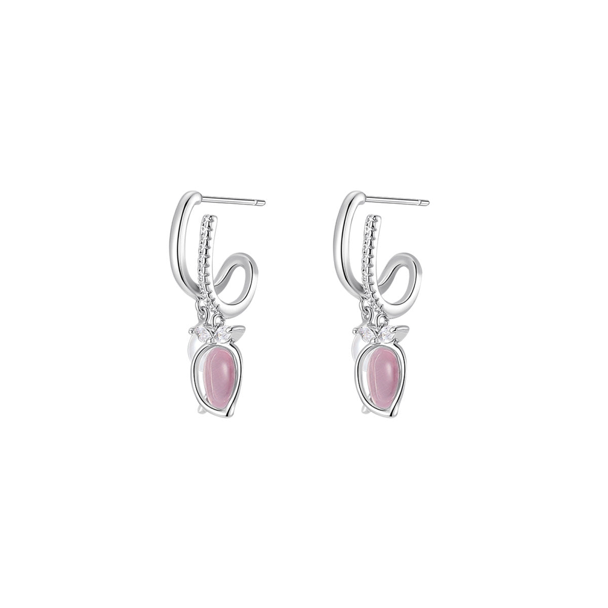 Magic Tulip Drop Pink Earrings-0
