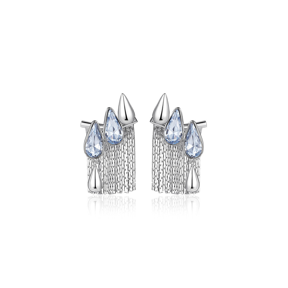 Diva's Tear Silver Earrings-0