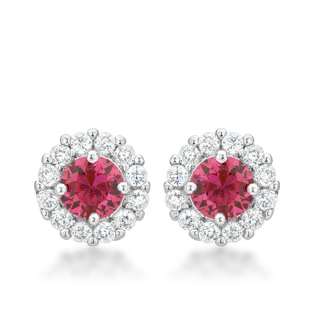 Bella Bridal Earrings in Pink-0