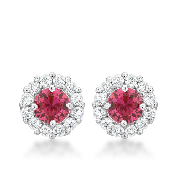 Bella Bridal Earrings in Pink-1