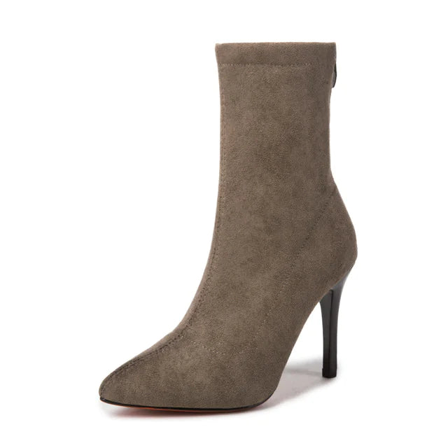 Classically Chic Women's Sock Boots with High Stiletto Heels