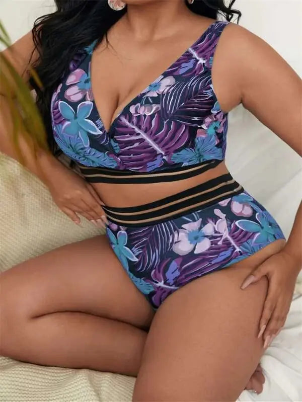 Women's Plus Size High Waist Bikini Swimwear