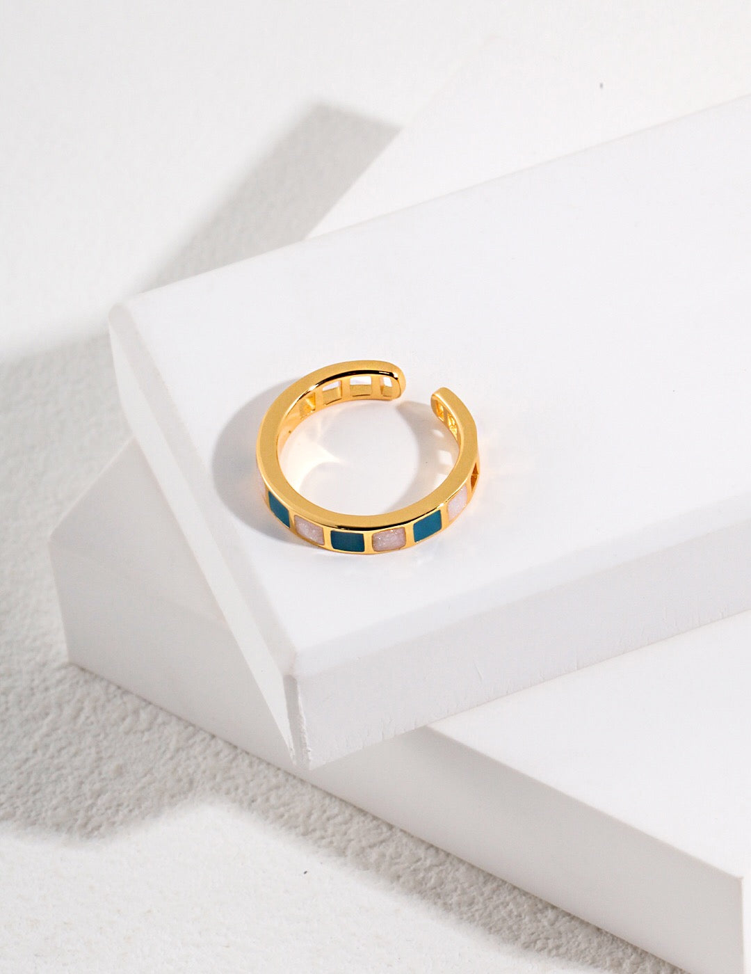 Open Adjustable Square Drip Glaze Ring-1