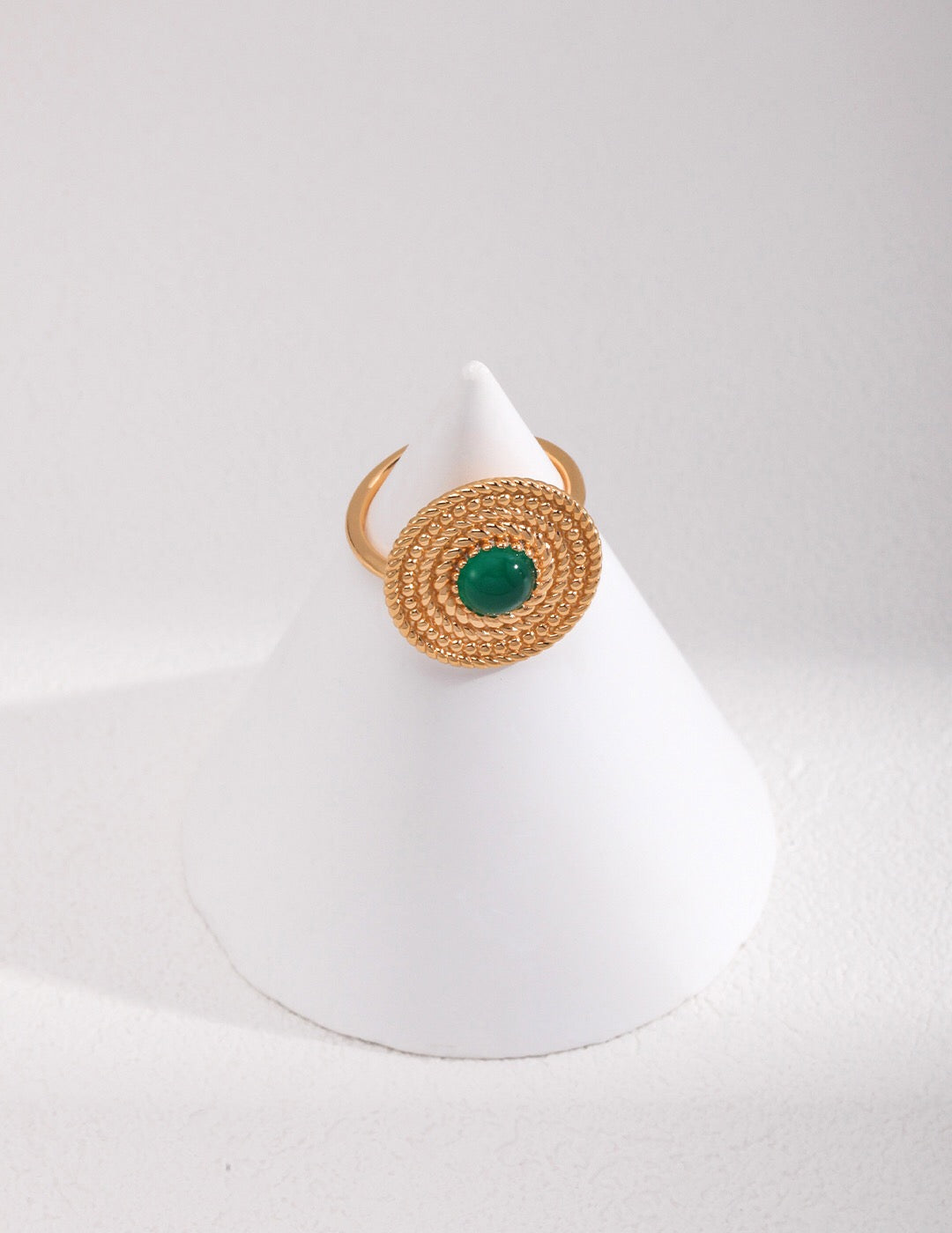 Green Chalcedony Open Ring-1