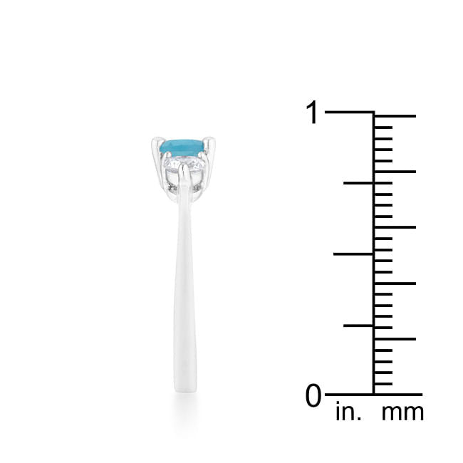Miranna 1.2ct Blue Topaz CZ Rhodium Classic Oval Ring-4