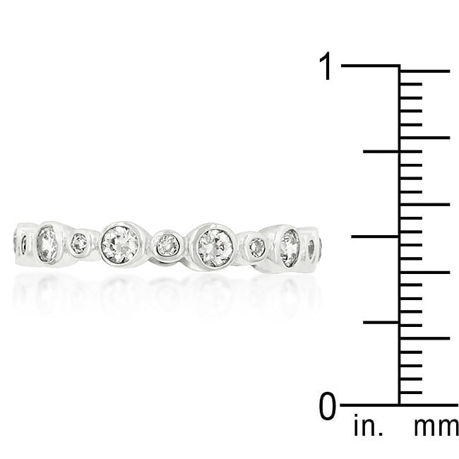 Alternating Bezel Linked Cubic Zirconia Eternity Band-1