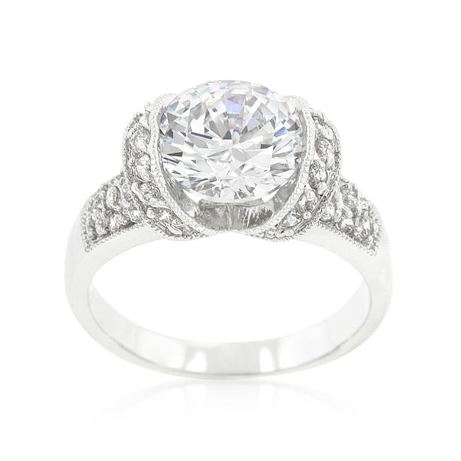 Tension Set Cubic Zirconia Engagement Ring-1