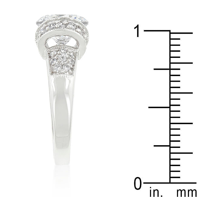 Tension Set Cubic Zirconia Engagement Ring-3