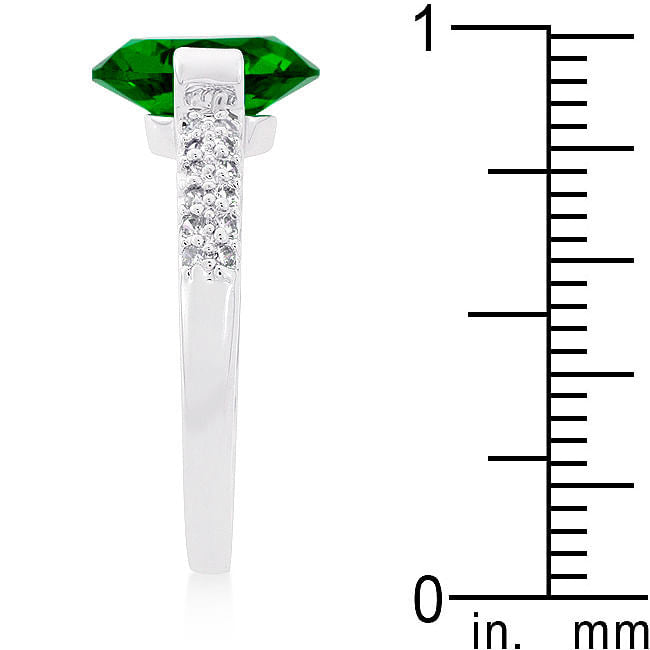 Green Oval Cubic Zirconia Engagement Ring-3