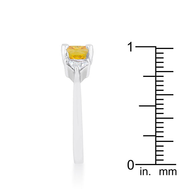 Shonda 1.8ct Canary CZ Rhodium Cushion Classic Statement Ring-4