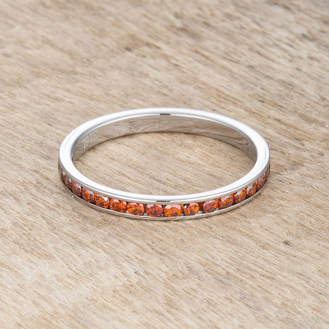 Teresa 0.5ct Dark Champagne CZ Stainless Steel Eternity Band-1