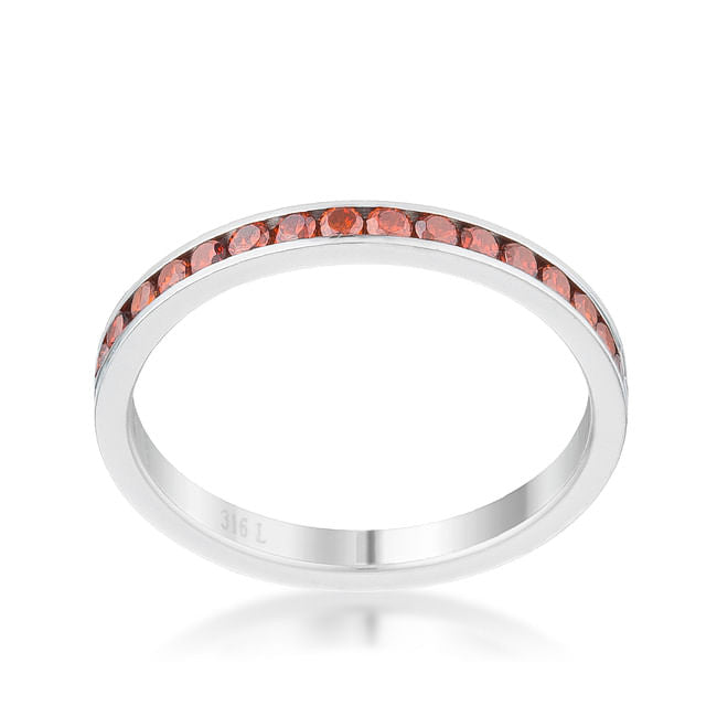 Teresa 0.5ct Dark Champagne CZ Stainless Steel Eternity Band-3