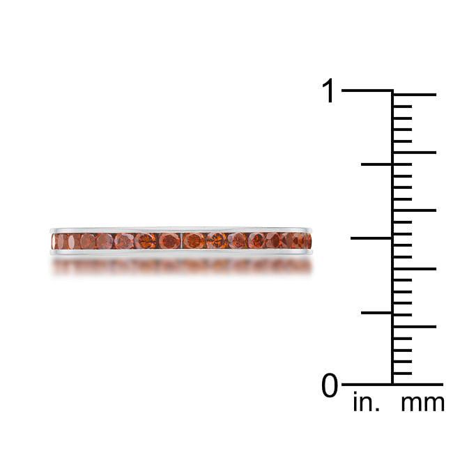 Teresa 0.5ct Dark Champagne CZ Stainless Steel Eternity Band-4
