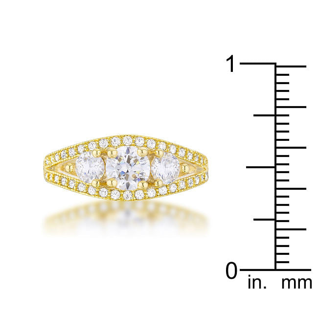 Geneviere 1.45ct CZ 14k Gold Classic Ring-3